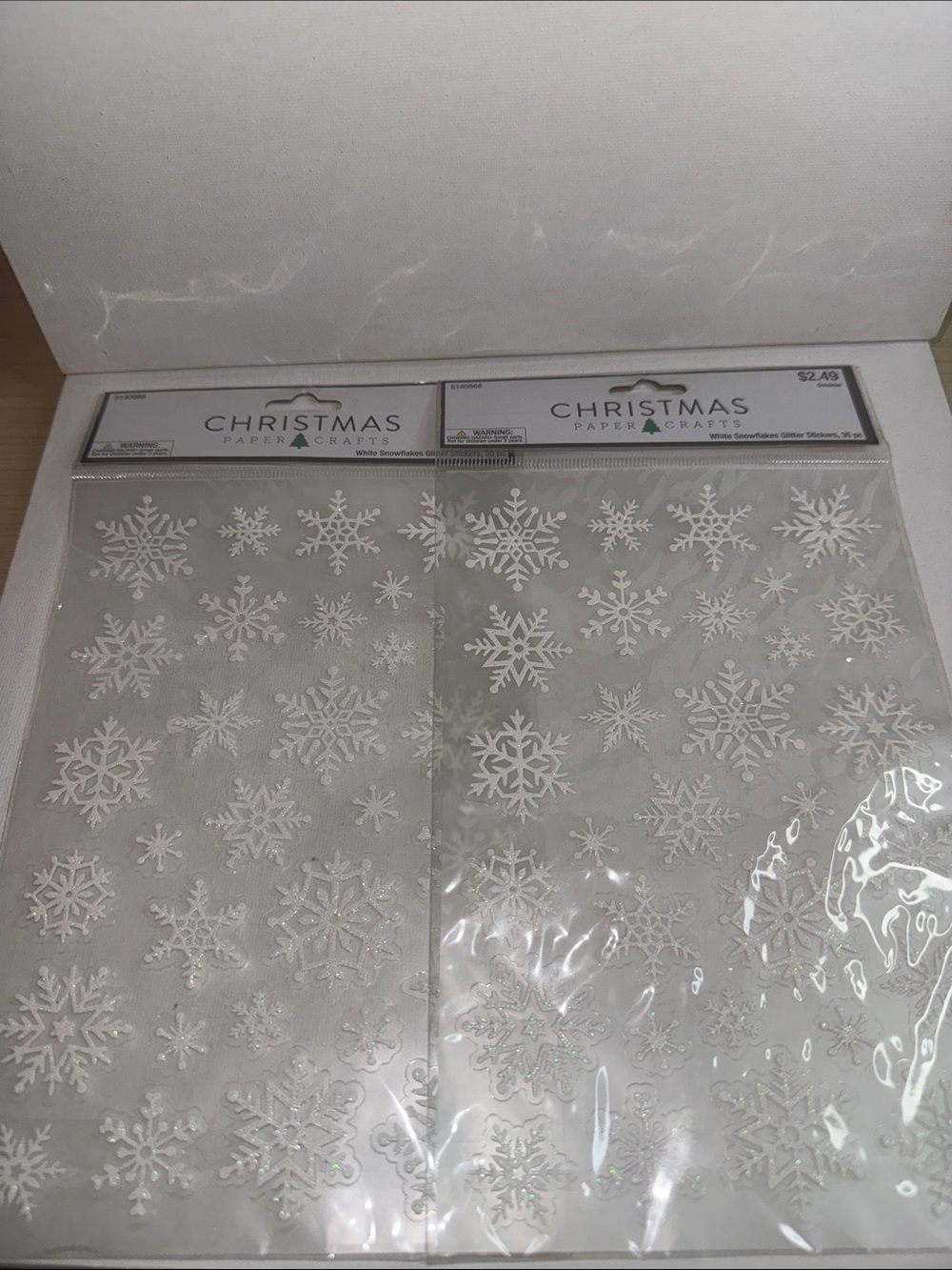 Hobby Lobby White Snowflake Sticker Sheets
